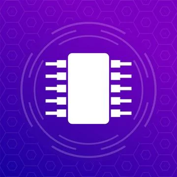 Semiconductor icon for web, vector Stock Illustration