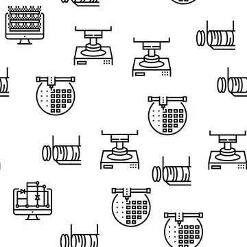 Semiconductor Manufacturing Plant Vector Seamless Pattern Stock Illustration