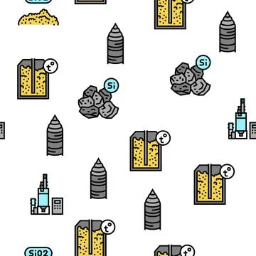 Semiconductor Manufacturing Plant Vector Seamless Pattern Stock Illustration