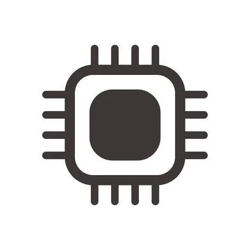 Semiconductor microchip. cpu chip. Vector. Stock Illustration