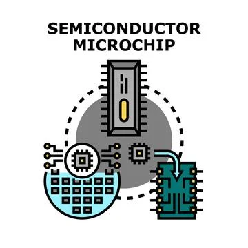 Semiconductor microchip creating process technology concept Stock Illustration
