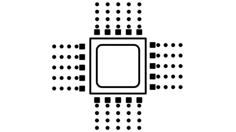 Semiconductor Microchip Icon Stock Footage 340307217