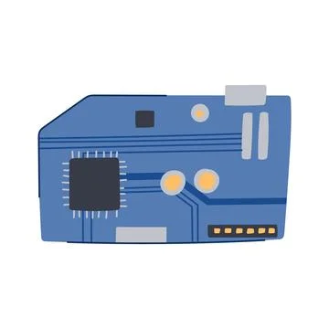 Semiconductor microcontroller cartoon vector illustration Stock Illustration
