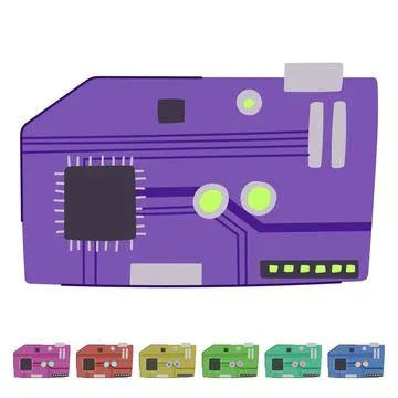 Semiconductor microcontroller vector cartoon graphic 库存插图