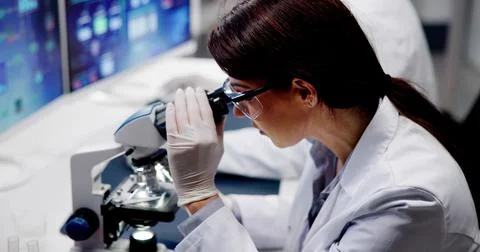 Semiconductor Microscope Research And PCB Circuit Manufacturing Foto stock