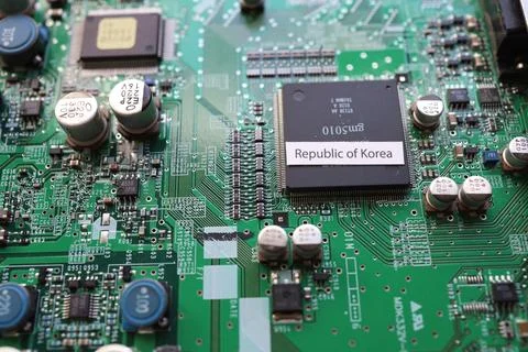 Semiconductor printed circuit board. Image photos of Asian countries and se.. Stock Photos