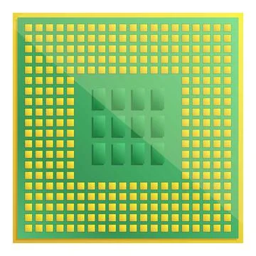 Semiconductor processor icon, cartoon style 스톡 일러스트
