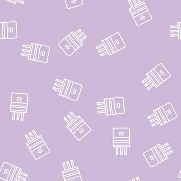 Semiconductor production line seamless pattern Illustrazione stock