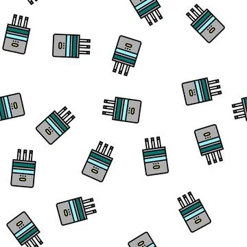 Semiconductor production vector seamless pattern Stock Illustration