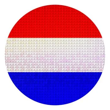 Semiconductor silicon wafer with Netherlands flag pattern illustrating Dutch Stock Illustration