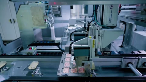 Semiconductor Smart Manufacturing Chip Factory 4K Stock Footage 340061749