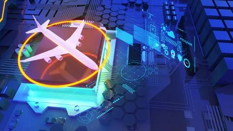 Semiconductor technology systems and computer processing units are used in .. Stock Illustration