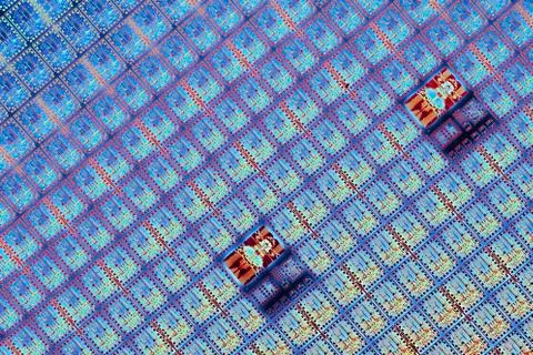 Semiconductor wafer, artwork Stock Illustration