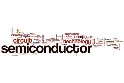 Semiconductor word cloud Stock Illustration