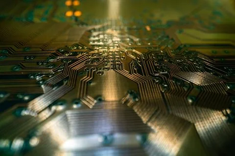 Semiconductors chip. Technology background. High tech electronic circuit board Foto stock