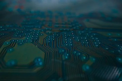 Semiconductors chip. Technology background. High tech electronic circuit board Stock Photos
