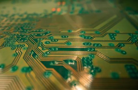 Semiconductors chip. Technology background. High tech electronic circuit board Foto stock