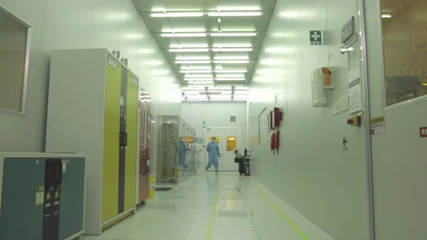 Semiconductors manufacturing facility Stock Footage 144335375