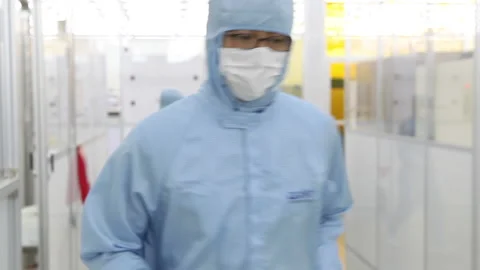 Semiconductors manufacturing facility Stock Footage 144766168