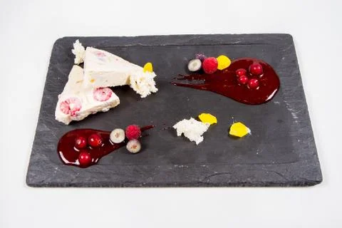 Semifreddo with fruit Stock Photos