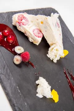 Semifreddo with fruit Stock Photos