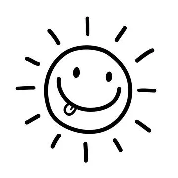 Semiling sun vector icon. Adorable sun illustration 스톡 일러스트
