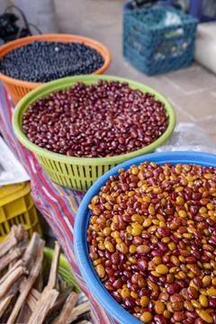 Semillas de cafe semillas de cafe, , mercado, Chichicastenango, Quiché, Gu.. Stock Photos