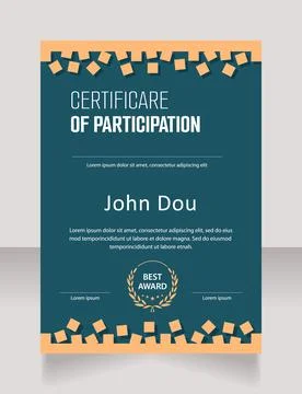 Seminar certificate design template Illustrazione stock