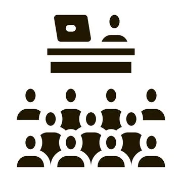 Seminar in classroom icon Vector Glyph Illustration Stock Illustration