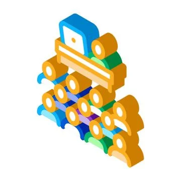 Seminar in classroom isometric icon vector illustration Stock Illustration