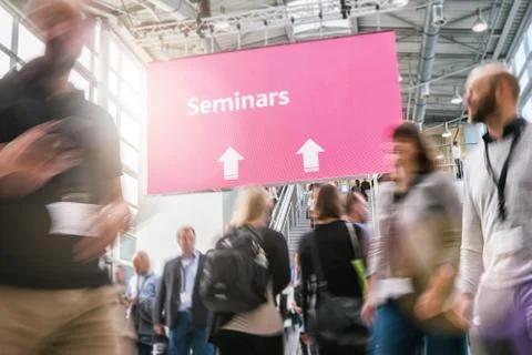 Seminar concept image - anonymous blurred business Foto stock