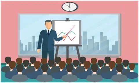 Seminar is going on in office Stock Illustration