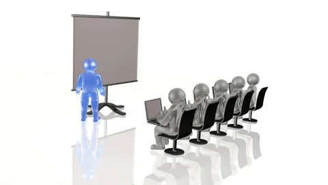 Seminar - grey and blue Stock Footage 104059161