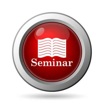 Seminar icon. Internet button on white background.. 스톡 일러스트