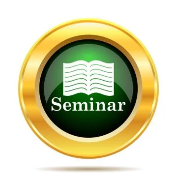 Seminar icon. Internet button on white background.. 스톡 일러스트