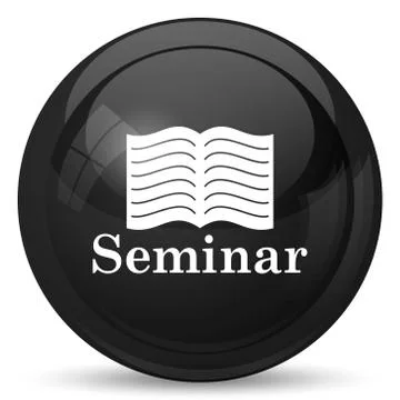 Seminar icon. Internet button on white background.. 스톡 일러스트