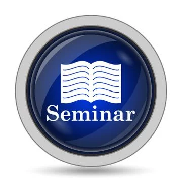 Seminar icon. Internet button on white background.. Illustrazione stock