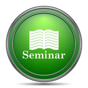 Seminar icon. Internet button on white background.. Illustrazione stock