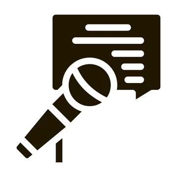Seminar microphone speak icon Vector Glyph Illustration Illustration