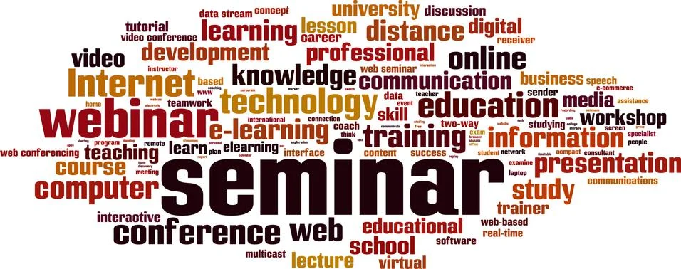 Seminar word cloud Illustrazione stock