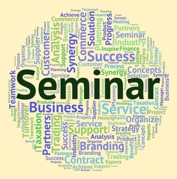 Seminar Word Indicates Forums Wordcloud And Speech Stock Illustration