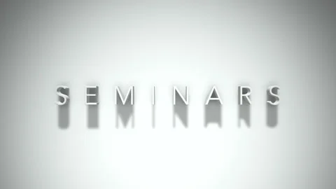 Seminars 3D title animation with shadows on a white background Video stock 296501774