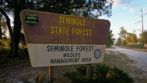 Seminole State Forest Sign Stock Photos