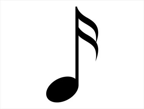 Semiquaver note silhouette vector art Stock Illustration