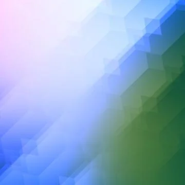 Semitransparent Overlying Shapes Forming Light Effects. Green Blue Abstract. Stock Illustration