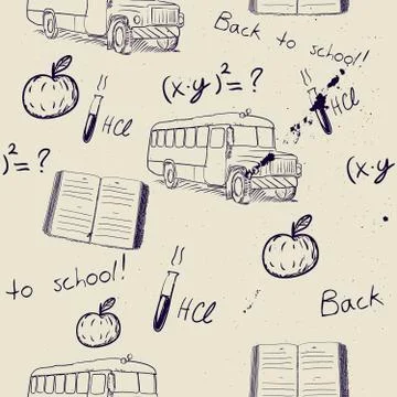 Semless texture about school. Stock Illustration