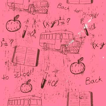 Semless texture about school. Stock Illustration