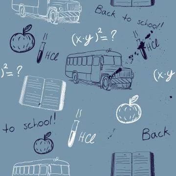 Semless texture about school Stock Illustration
