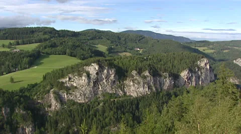 SEMMERING, AUSTRIA - pan mountain range Stock Footage 23895089