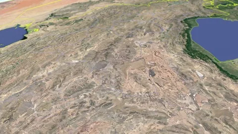 Semnan with Coat Of Arms Animation Map Stock Footage